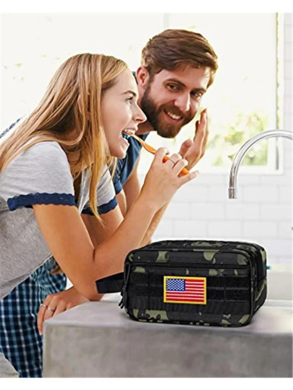 Mens Toiletry Bag Tactical Travel Dopp Kit Shaving Bag Water Resistant Organizer